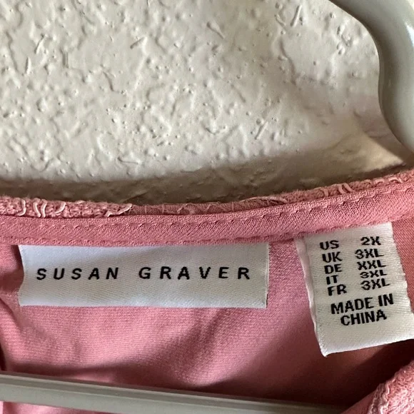 Susan Graver Size 2X Pink Tank Top - Picture 3 of 3